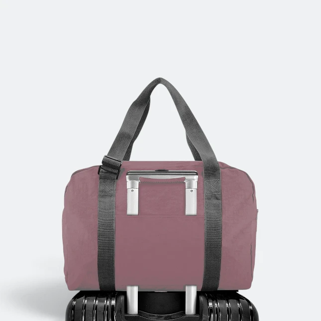 GBM9012 Briko Foldable Duffle Bag Pink On Trolley Gbm9012 briko foldable duffle bag pink on trolley view