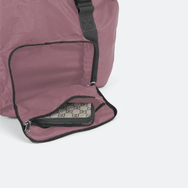 GBM9012 Briko Foldable Duffle Bag Pink Unfolding Gbm9012 briko foldable duffle bag pink unfolding view