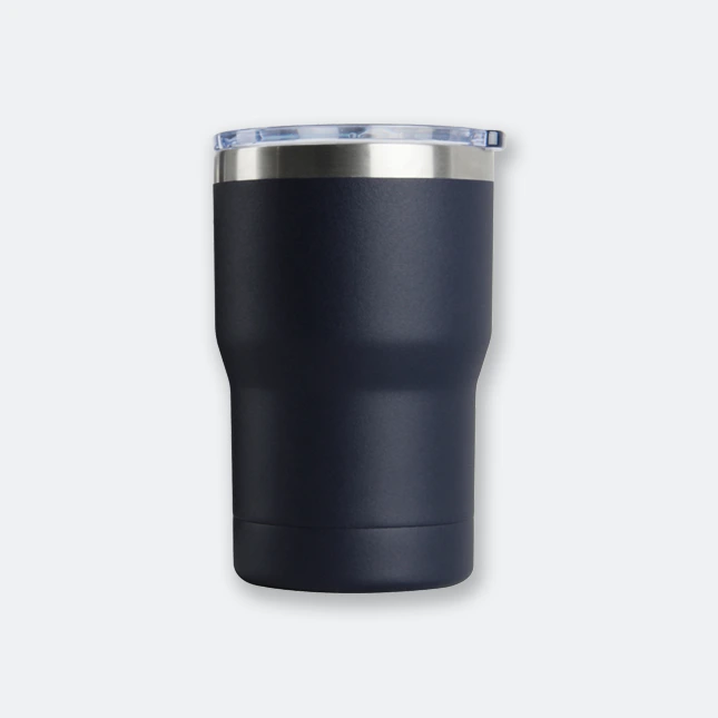 GIH2146_VIBES_Double_Wall_Coffee_Cup_M131_BLUE vibes double wall coffee cup in navy blue stainless steel with clear lid