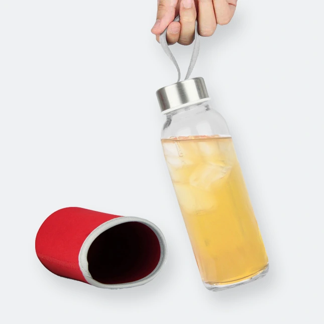 GIH2511 LIKEME MINI - Glass Bottle With Neoprene Pouch (300ml)