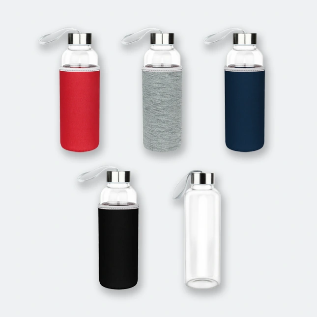 GIH2512 LIKEME - Glass Bottle With Neoprene Pouch (500ml)