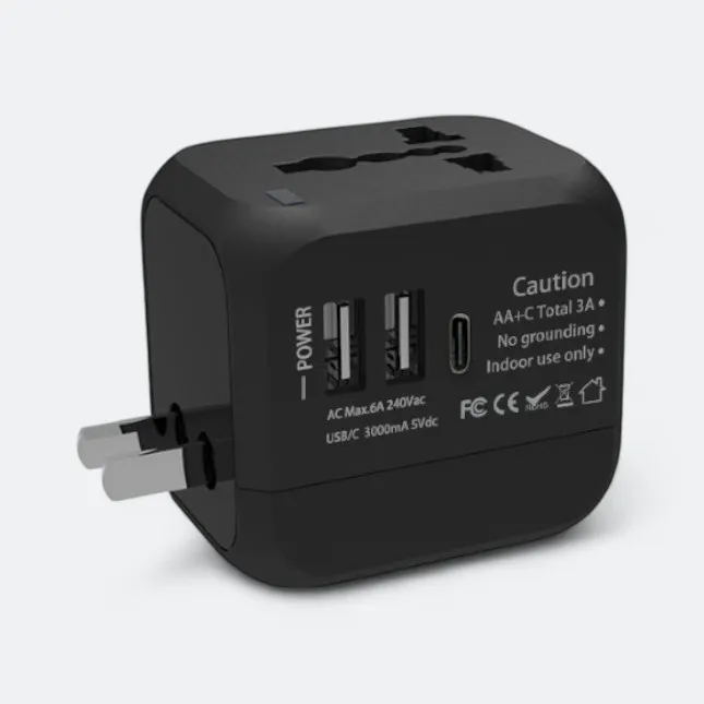 GTT4005_Adaro_Travel_Adapter_Black_1 Adaro travel adapter with usb charging ports for travel
