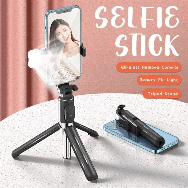 GTT4100_Gimbo_Mobile_Stand_11 Gtt4100 gimbo bluetooth selfie stick tripod with fill light