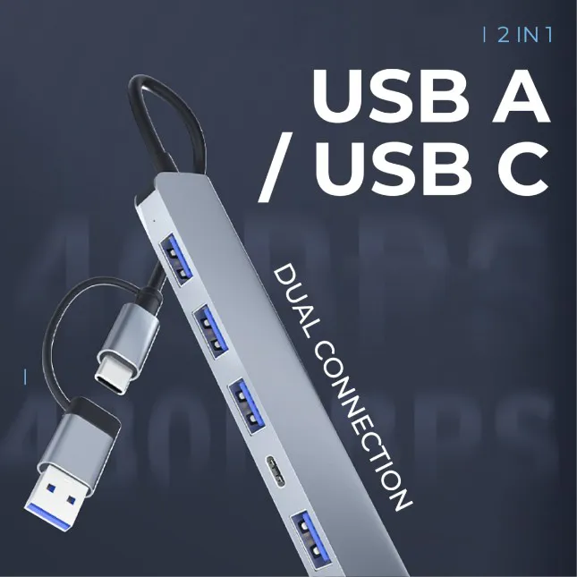 GTT4108_Rotio_USB_Hub_4 Gtt4108 rotio 7-port usb-a & usb-c hub