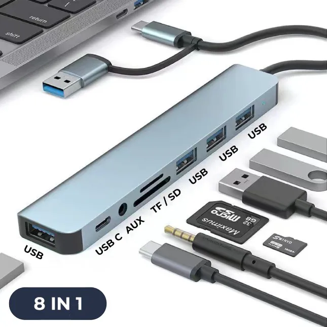 Gtt4109 zomex 8-in-1 usb hub with card readers