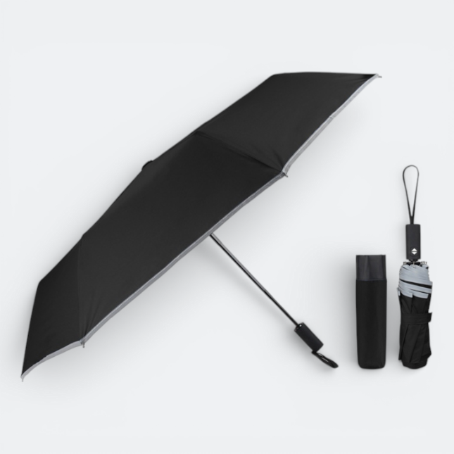 GIH4103 21.5'_inch_Tri_Fod_Auto_Umbrella_Black 4 GIH6203 Tri Fold Auto Umbrella 21.5''