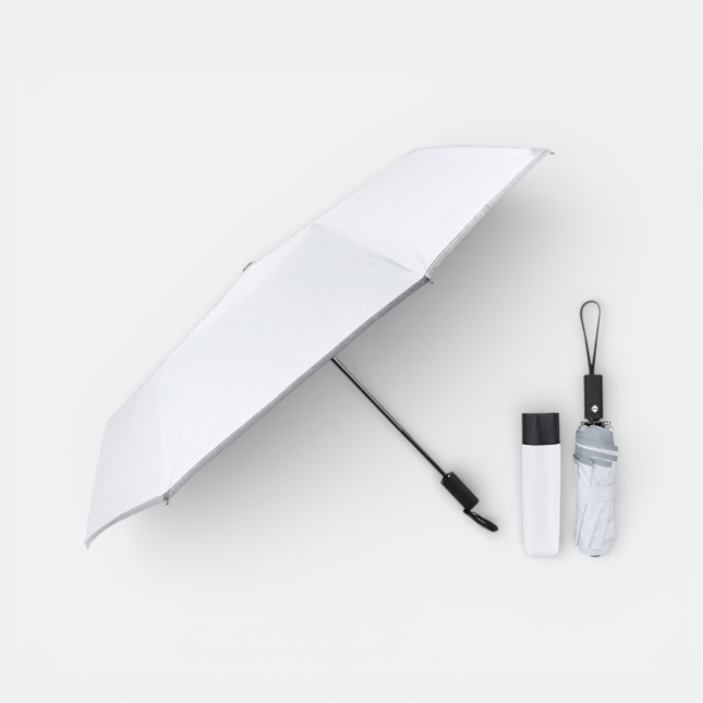 GIH4103 21.5'_inch_Tri_Fod_Auto_Umbrella_White2 GIH6203 Tri Fold Auto Umbrella 21.5''