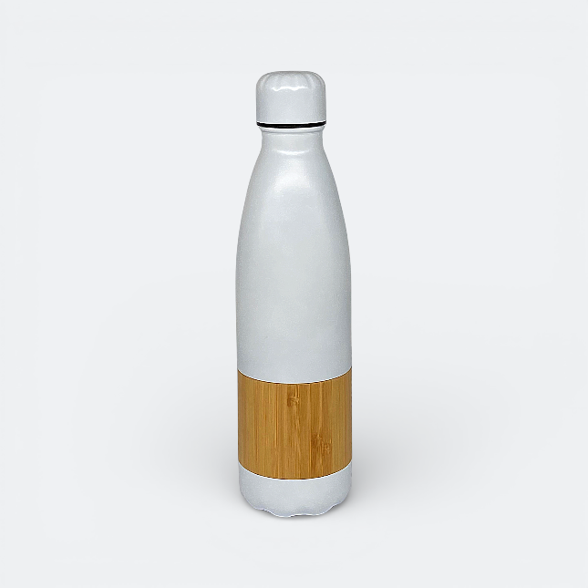 GMG2117_BambooSip_Stainless_Steel_Bottle_White GMG2117 BambooSip Stainless Steel Bottle (750ml)