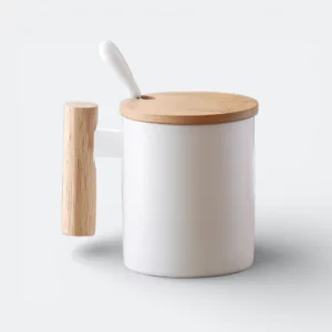 GMG2150_TimberLid_Mug_with_Spoon_White GMG2150 Timber Lid Mug with Spoon (400ml)