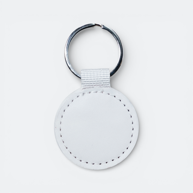 GMG3021_Wink_PU_Keychain_(Round)_White GMG3021 Wink PU Keychain (Round)