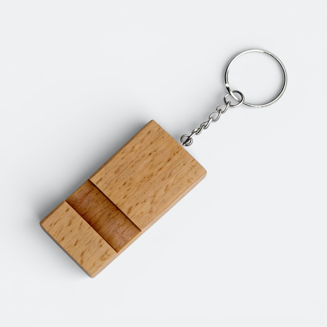 GMG3028 Block Wooden Keychain