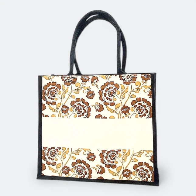 GMG5051_Laminated_Canvas Bag_1_islamic_Brown GMG5051 Laminated Canvas Bag 1 (flower)