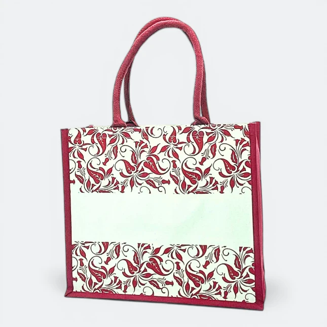 GMG5052_Laminated_Canvas_Bag_2_islamic_Red GMG5052 Laminated Canvas Bag 2 (flower)