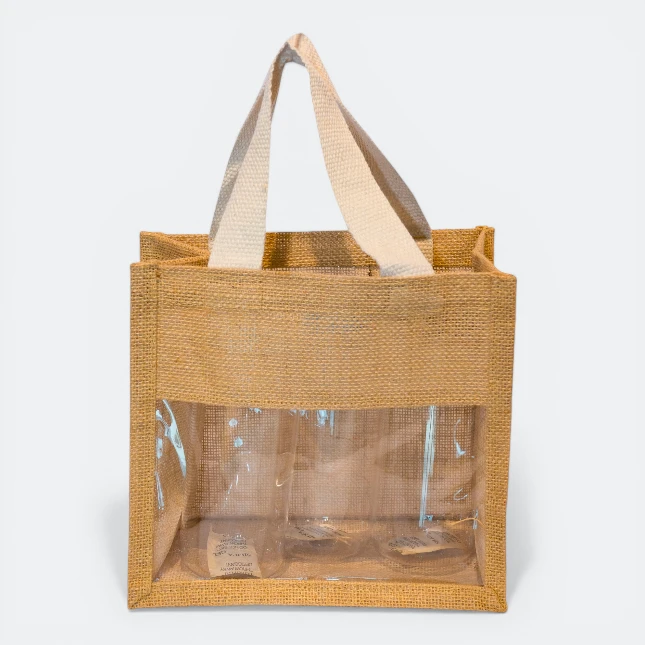 GMG5079_Laminated_Jute_bag_3_bottles_Beige GMG5079 Laminated Jute bag (3 bottles)