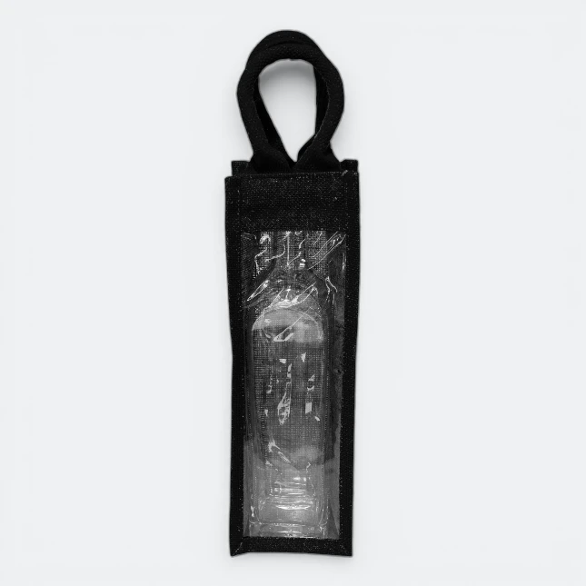 GMG5080_Laminated_Jute_bag_1_bottle_Black GMG5080 Laminated Jute bag (1 bottle)