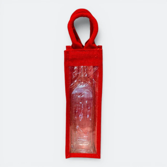 GMG5080_Laminated_Jute_bag_1_bottle_Red GMG5080 Laminated Jute bag (1 bottle)