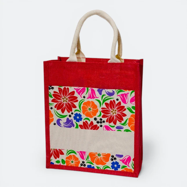GMG5081_Laminated_Jute_bag_1_pattern_Red GMG5081 Laminated Jute bag 1 (pattern)