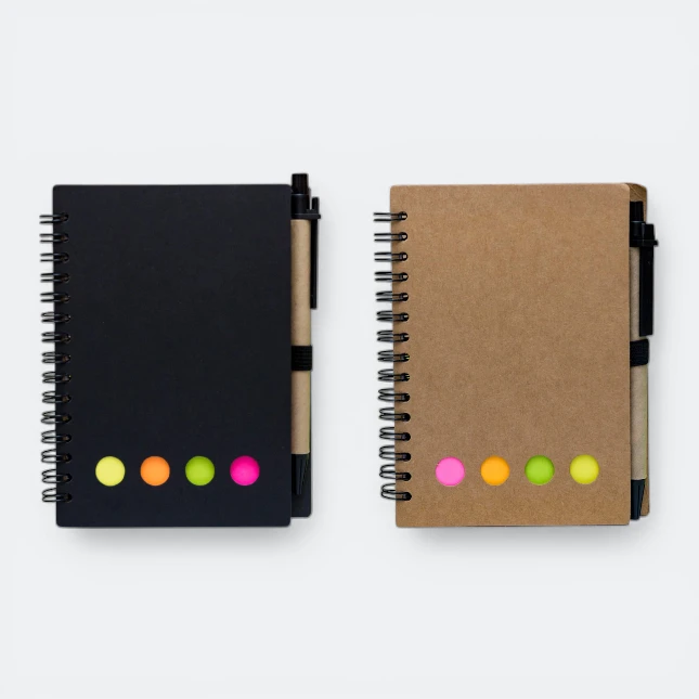 GMG3203_Kavro_Eco_Notepad_with_Pen_sticky_All_Colors GMG3203 Kavro Eco Notepad with Pen (sticky)
