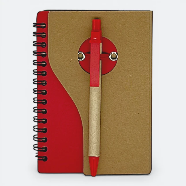 GMG3219_Mavon_Eco_Notepad_with_Pen_Red GMG3219 Mavon Eco Notepad with Pen
