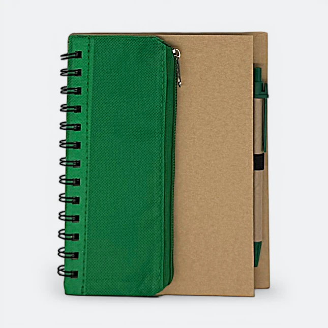 GMG3220_Zerlo_Eco_Notepad_with_Pen_pocket_Green GMG3220 Zerlo Eco Notepad with Pen (pocket)