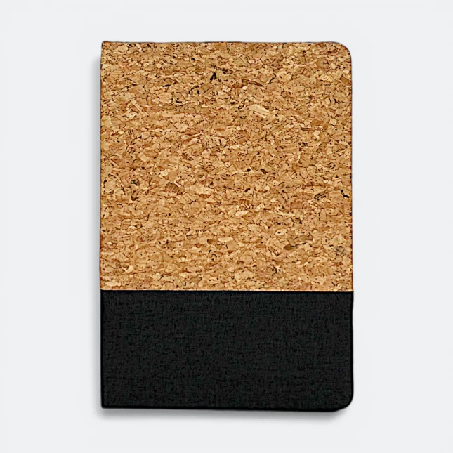 GMG3242_Lorven_Cork_PU_Notebook_A5_Black GMG3242 Lorven Cork PU Notebook (A5)