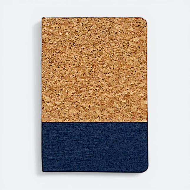 GMG3242_Lorven_Cork_PU_Notebook_A5_Navy GMG3242 Lorven Cork PU Notebook (A5)