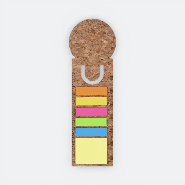 GMG3403_Cork_Bookmark_with_Sticky_Notes_Single GIH3403 Cork Bookmark with Sticky Notes