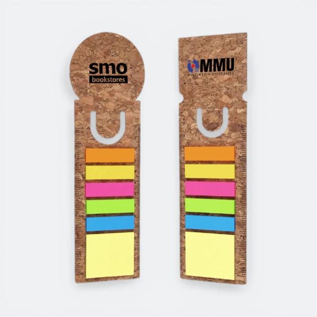 GMG3403_Cork_Bookmark_with_Sticky_Notes_With_Logo GIH3403 Cork Bookmark with Sticky Notes