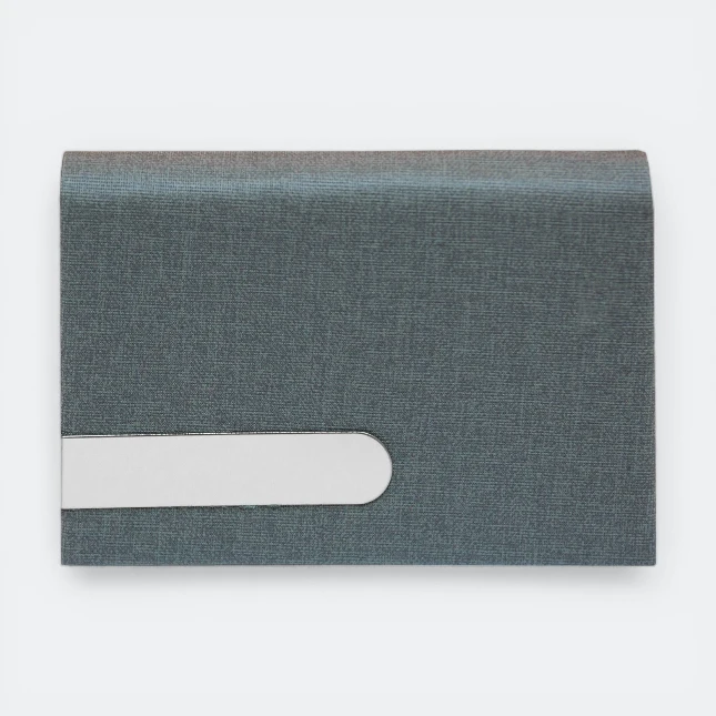 GMG6511Caro PU Name Card Holder_Silver GMG6511 Caro PU Name Card Holder