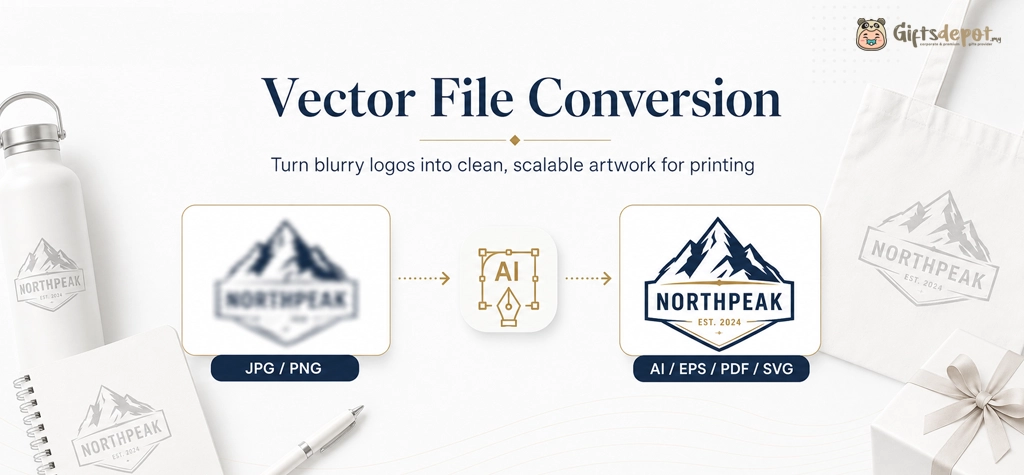 How Our Free AI Vectorizer Makes Logo Preparation Easier for Printing Custom Logo Printing Vector file conversion from jpg or png logo to clean print-ready artwork