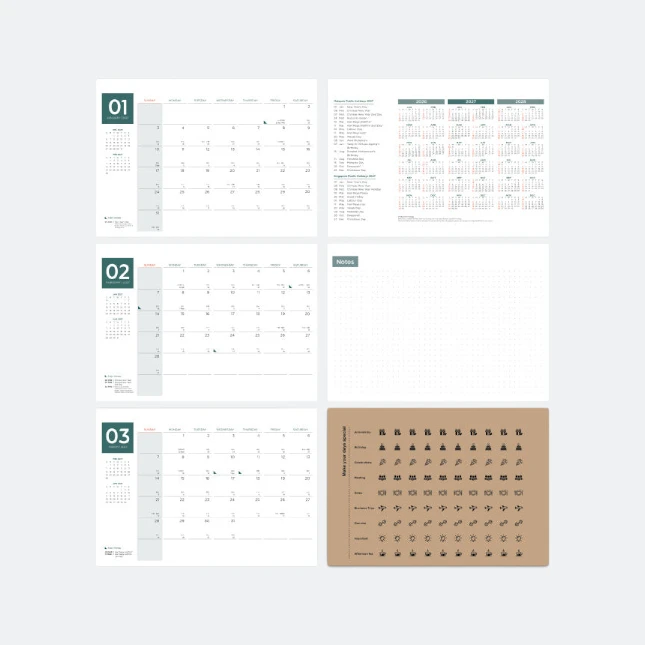 CAL_030_KALERGO_Calendar_2027_green_all_months Cal030 kalergo calendar 2027