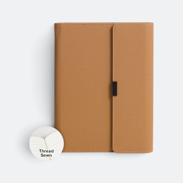 DMA_141B_Trifold_Plus_Brown_Thread_Sewn Dma141b trifold plus planner ( 6-ring / wire-o / combo )