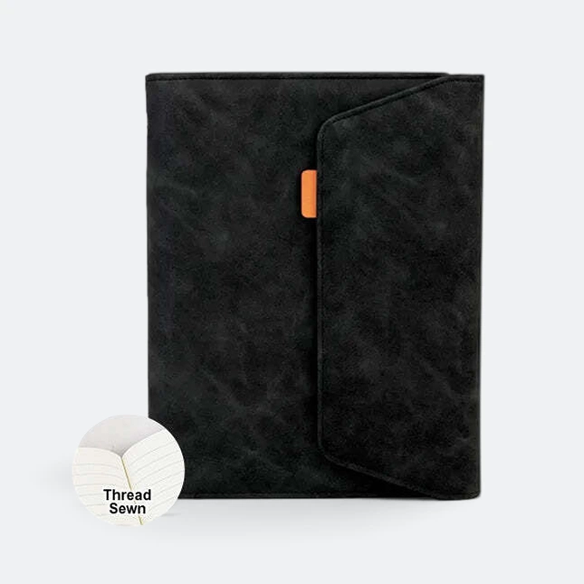 DMA_159_Lazuli_Tri_fold_Organizer_black_Sewn_Book Dma159 lazuli planner ( 6-ring / wire-o / combo )