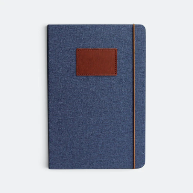 DMA_205_Strauss_Leather_Patch_Notebook_navyblue Dma205 strauss notebook