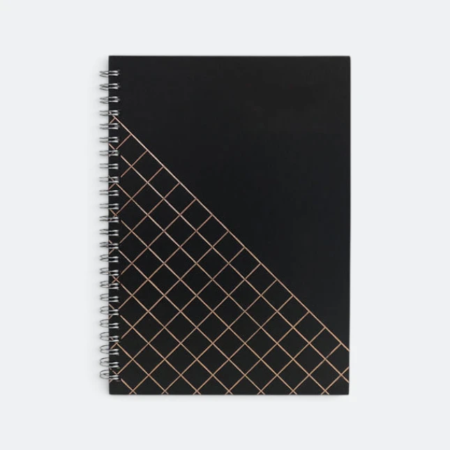DMA_207_Grid_Hard_Cover_Wire_O_Notebook_black Dma207 grid diary ( wire-o )