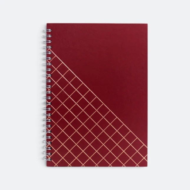 DMA_207_Grid_Hard_Cover_Wire_O_Notebook_maroon Dma207 grid diary ( wire-o )