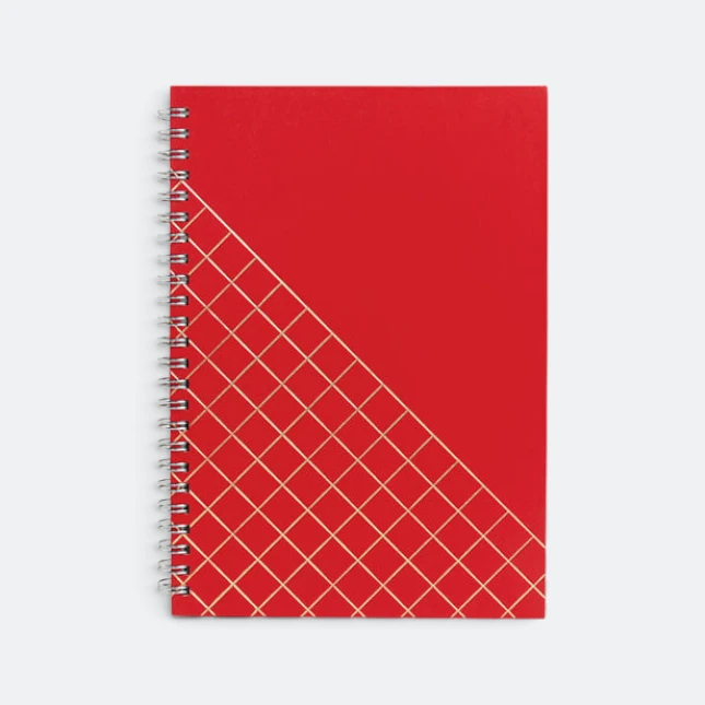 DMA_207_Grid_Hard_Cover_Wire_O_Notebook_red Dma207 grid diary ( wire-o )