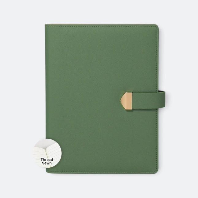 DMA_251_Shield_Organizer_green_threadsewn Dma251 shield planner ( 6-ring / wire-o / combo )