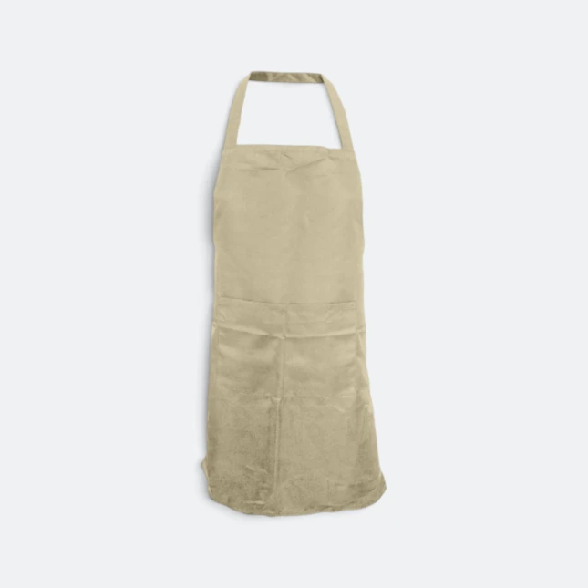 Ap04 unisex apron with 2 pockets khaki colour view