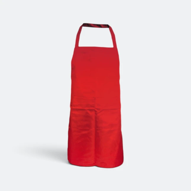 Ap04 unisex apron with 2 pockets red colour view
