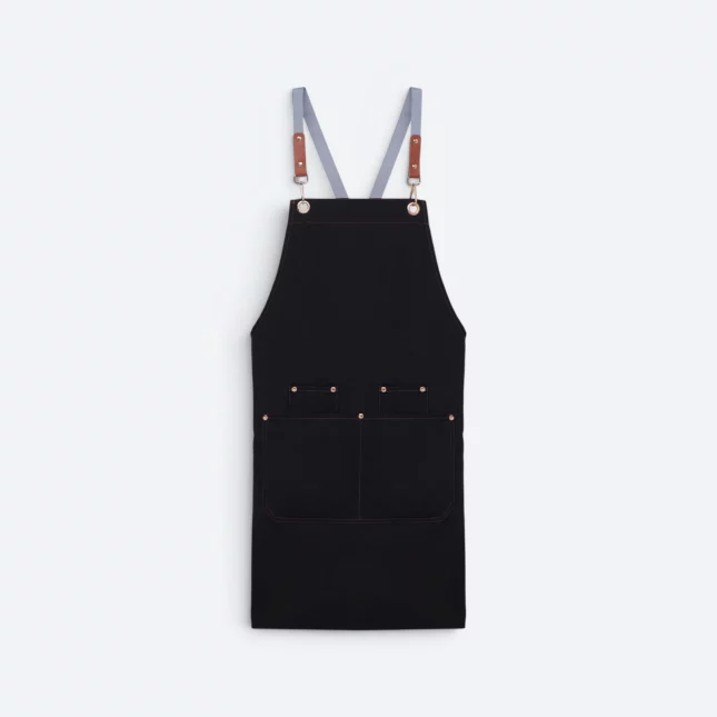 Ap05 unisex apron with multiple pockets black colour view