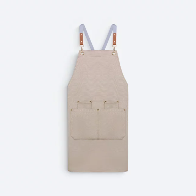 Ap05 unisex apron with multiple pockets khaki colour view