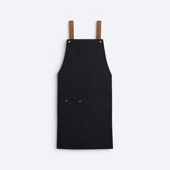 Ap06 unisex h-style apron with multiple pockets black colour view