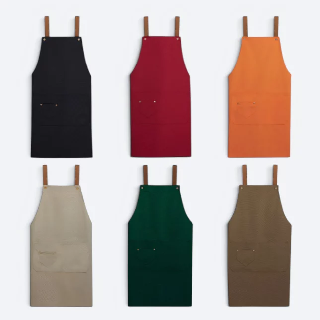 Ap06 unisex h-style apron with multiple pockets all colours