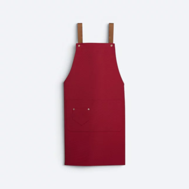 Ap06 unisex h-style apron with multiple pockets maroon colour view