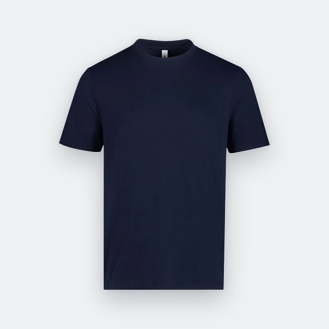 AX01 Axton CVC Cotton Round Neck Basic T-Shirt Navy Ax01 axton cvc cotton round neck basic t-shirt navy colour view