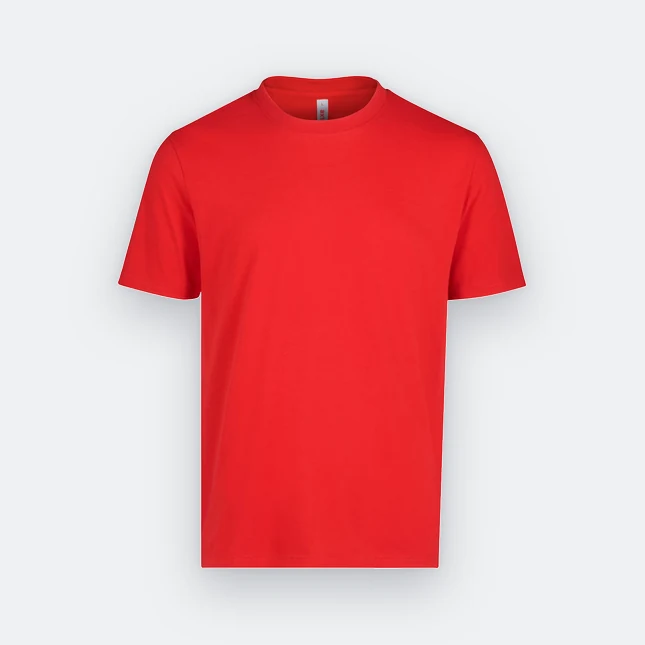 AX01 Axton CVC Cotton Round Neck Basic T-Shirt Red Ax01 axton cvc cotton round neck basic t-shirt red colour view
