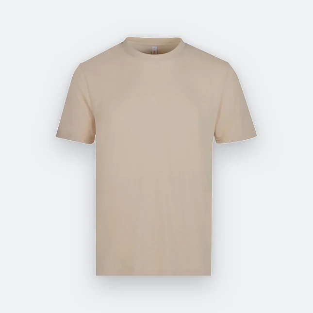 AX01 Axton CVC Cotton Round Neck Basic T-Shirt Sand Ax01 axton cvc cotton round neck basic t-shirt sand colour view