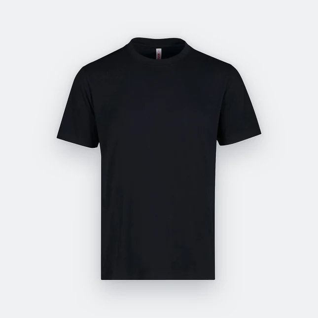 AX03 Axton Polyester (Cotton Feel) Basic T-Shirt Black Ax03 axton polyester (cotton feel) basic t-shirt black colour view