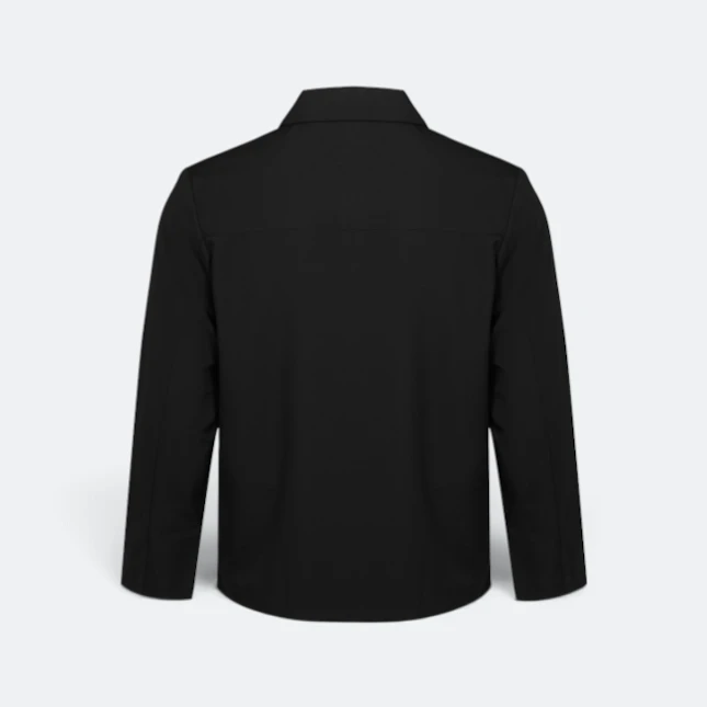 Cj02 corporate jacket unisex full-zip black back view